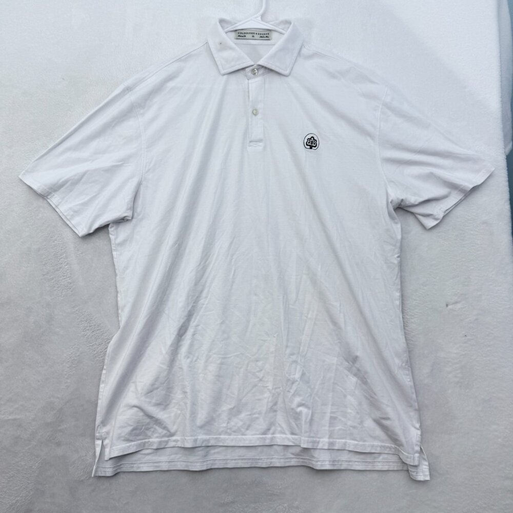 Holderness & Bourne Polo Shirt Mens XL White Golf Pima Cotton Preppy Casual